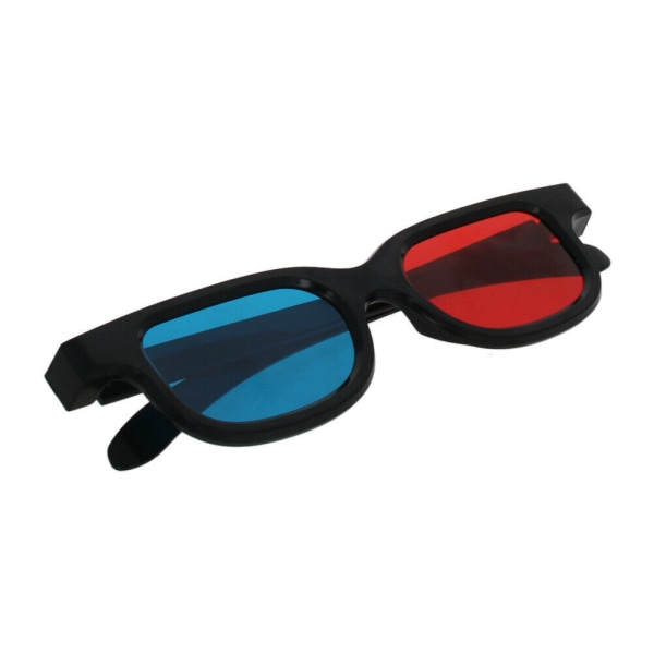 Röd Blå 3D Glasögon Dimensionell Anaglyph Alla skärmar 3D Film Svart Ram 10 STK blå