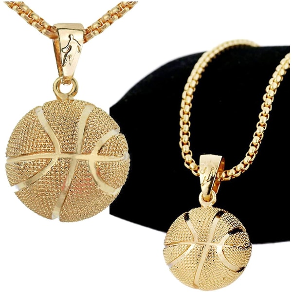 Silver eller guld ihålig boll Basket Lovers Memorial Halsband Sports Smycken Basketball hänge Halsband Gold
