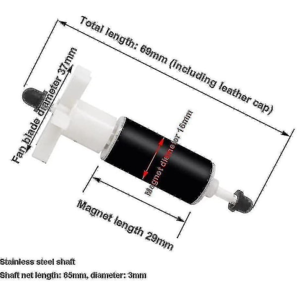 (69mm) QQQ Starlight-lay Z Spa Hot Tub Pump Impeller/Rotor E02 Fix svart