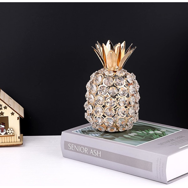 Sparkly Crystal Ananas fruktprydnad konstgjord frukt Skulptera