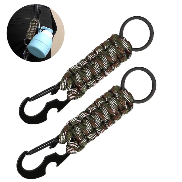 2-pack nyckelring Karbinhake Klämbandsbandshängare med kedjekrokar svart