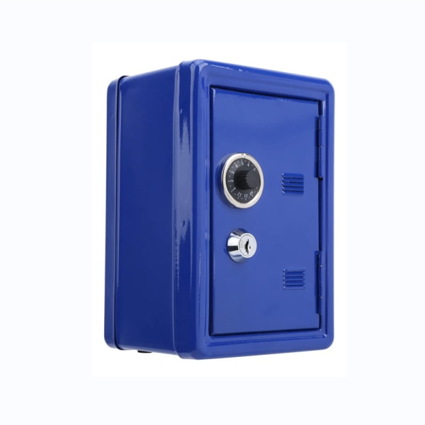 Ny säker metallpengabox  Mini insättningskontanter sparbössa spara 2 nycklar Blue