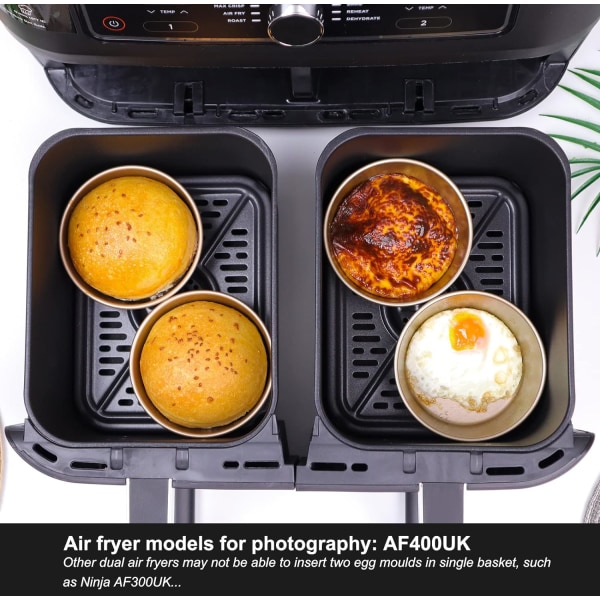 Air Fryer Äggformar 4 Ramekins för Air Fryer Mini tårtform för Pack of 2