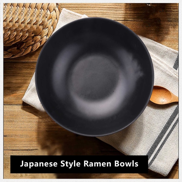 2st japansk stil Ramen skålar Snygg matbehållare Svart Noo