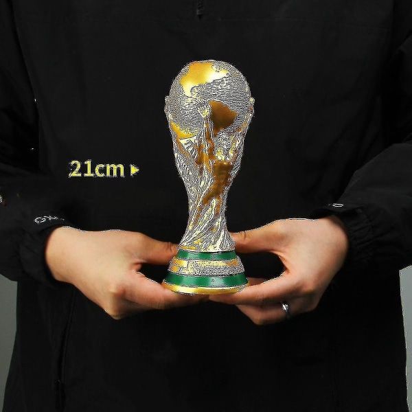 Qatar World Cup 2022 Replica Trophy 8.2 - Collector's Edition av den största utmärkelsen i fotbollsvärlden (storlek: 21 Cm) guld