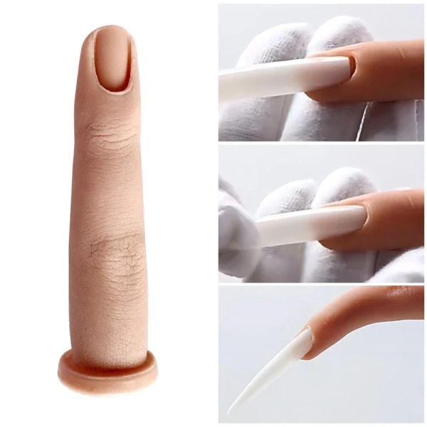 1 st mjuk silikon nagel träningsfinger flexibel övningsmodell