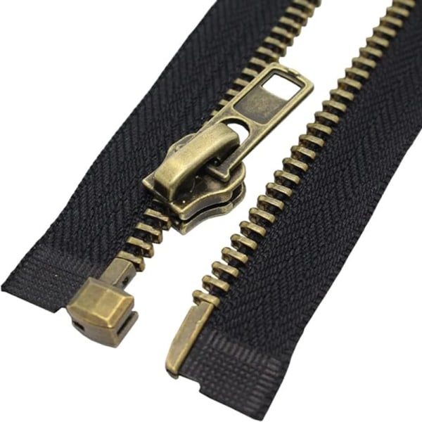 5 Brons Vintage Metal Öppen Dragkedja Mässing Separerande Y-Tänder Zipp Antique Brass Bronze Zipper