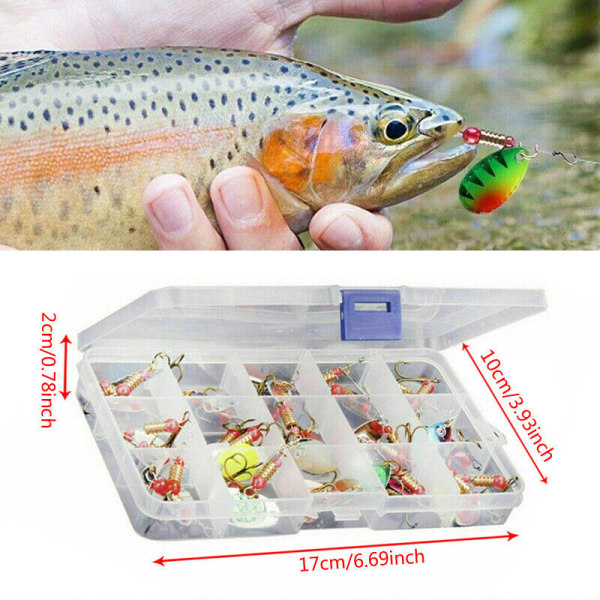 Metallspinnare Fiskebeten Havsöring Gädda Abborre Lax Bas Fiskeutrustning Box Kit 30PCS gul