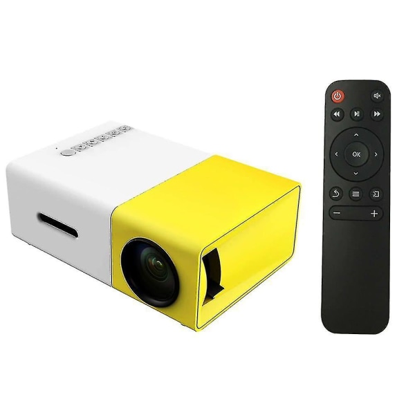 Mini portabel projektor med fjärrkontroll gul
