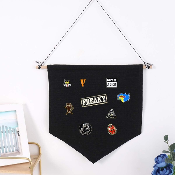 Pin Wall Display Banners Canvas Emalj Pin Lapel Badge Collection Display Vimpel Banner för hemdekorationer 1