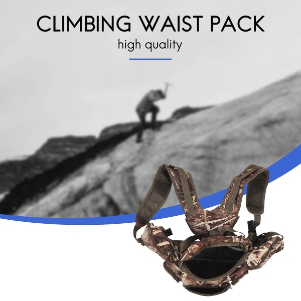 Jakt Camo Pack med sele Midjepack påse med axelremmar för klättring Vandring C QQQ brun