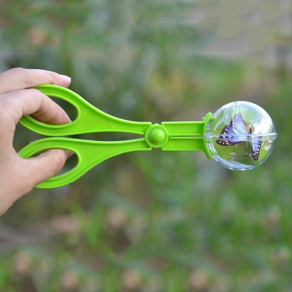 Plast insektsfångare Sax Tång Pincett för barn leksak Behändigt verktyg 3st grön
