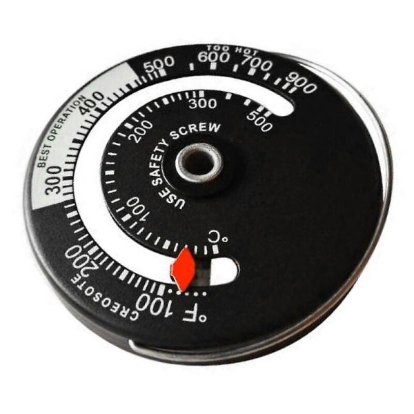 Msbd magnetisk termometer för vedeldad kamin Hushåll Hög känslighet Grillugn Temperaturmätare Termometer med sond Öppen spisfläkt svart