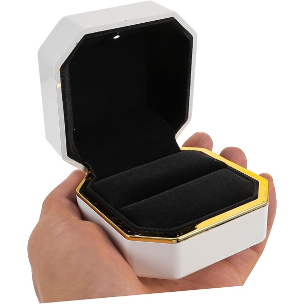 Presentförpackningar Caja Para De Unique Ring Case Smyckespresentask Glow Black 7.5X7.5CM