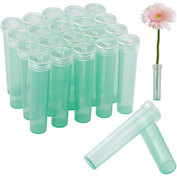 Blomsterrör för blomsterarrangemang Plast Blomstervattenrör med kapsyler Blomflaskor Blomvattenbehållare grön