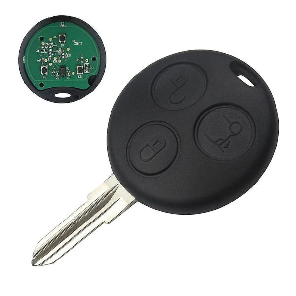 433,92 mhz 3-knappars smart fjärrnyckel för Benz Smart Fortwo Forfour Roadster QQQ svart