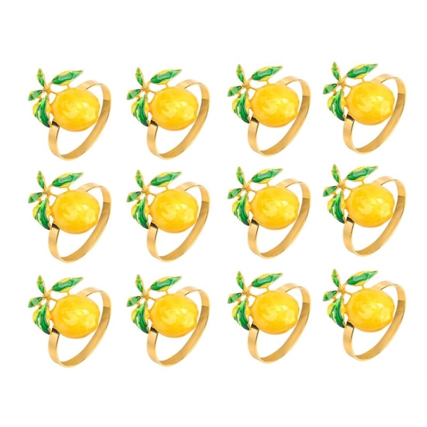 12 st citron servettringar sommar servetthållare tropisk frui