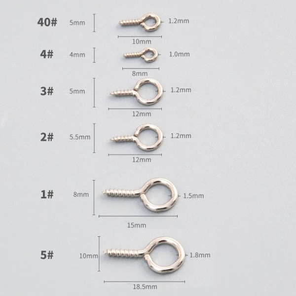 100 st Ögonskruvar Gör-det-själv smycken Träprodukter Bearbetningshårdvara No 1 8x15mm