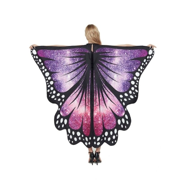 Vuxna Starry Fairy Butterfly Wings Party Cosplay Sjal Klä UPP Scenkostym Purple Star