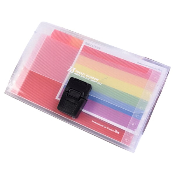 2st expanderande filmapp A6 storlek 13 fickor Portable Rainbow Document Organizer flerfärgad