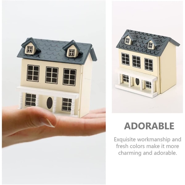 Mini DIY-modell Set Christmas Village House Set 3d Mini Set (beige) grå