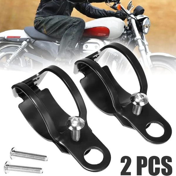 2-pack Universal Motorcykel Blinkershållare i Metall black