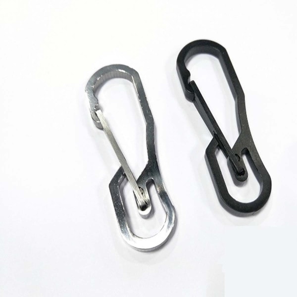 Multifunktionsnyckelring D-ring i rostfritt stål Stor karbinhake Clip Multifunktionell karbinhake Nyckelring Black