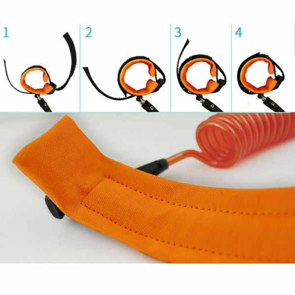 Baby Strap Anti-lost Leash Toddler Belt Walking Safety Kids Hand Harness Wrist Orange 1.5M