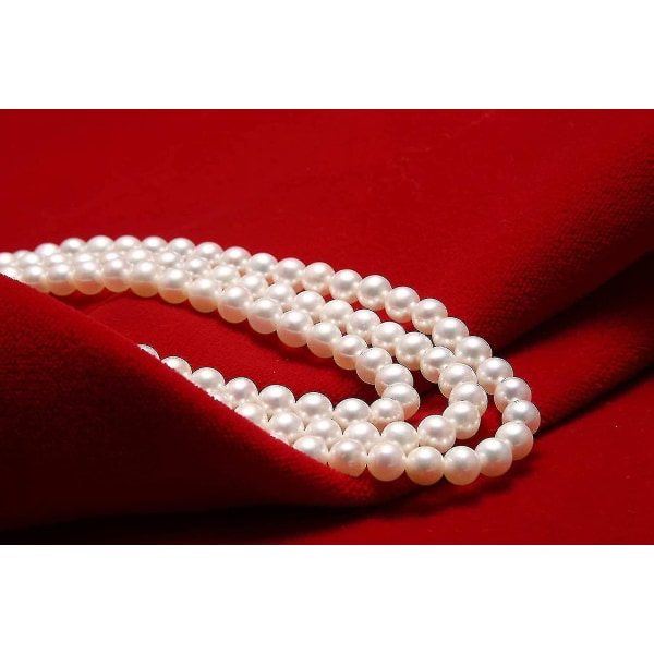 Vintage pärlhalsband Faux Pearl Necklace Flapper Beads Cluster Långt halsband för Gatsby 1920-tal Accessoarer för kvinnor vit