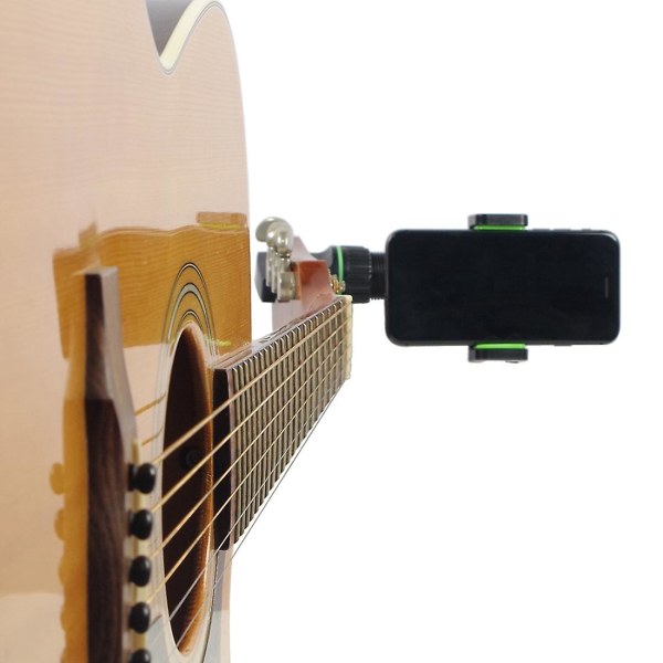 Gitarrtelefonhållare för mikrofonstativ Musikställ Telefonhållare - 360 roterande mikrofontelefonstativ svart