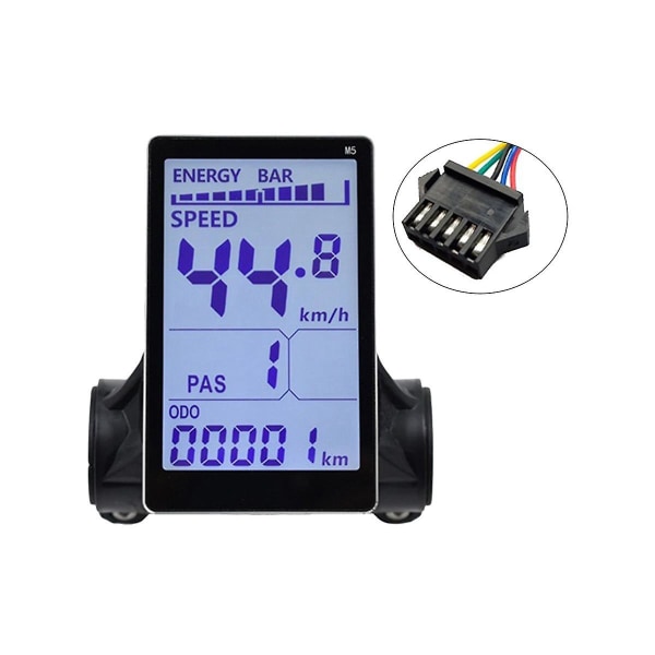 M5 Elektrisk cykel LCD-displaymätare 24v 36v 48v 60v E Scooter LCD