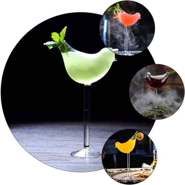 Klart Cocktailglas Bägare Fågelform Vin Bägare Cocktailglas Champagne Bägare Rödvinsglas transparent