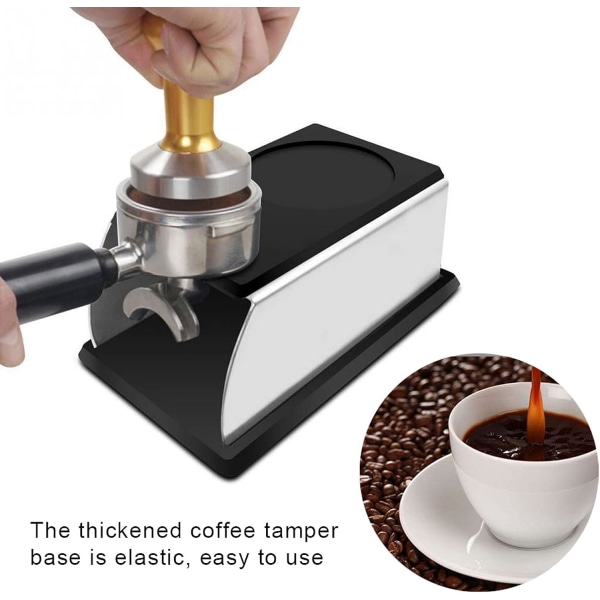 Kaffe Tamper Base Dämpare Base Rostfritt stål Kaffepulver Sittdyna Stativställ Hem Kaffeverktyg black
