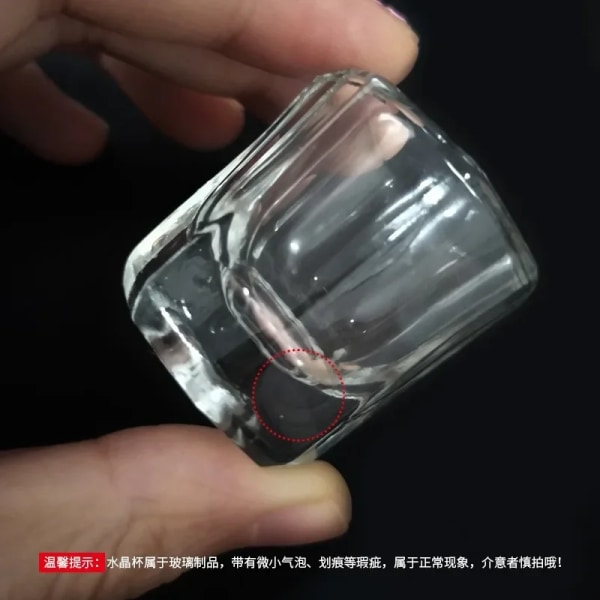 Tjock glaskristall Anti-volatilization skålkopp med Octagon Me White