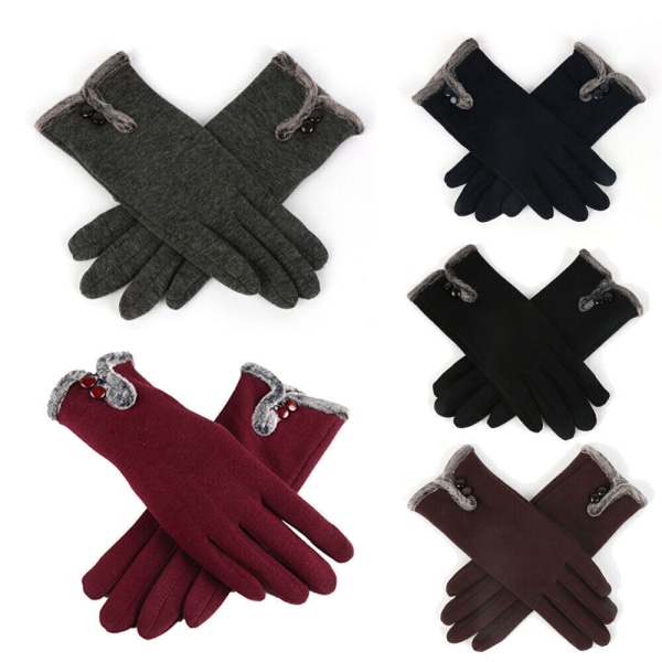 Thermal pekskärmshandskar Dam Stretch Warm Winter Ladies Magic Soft Gloves Black