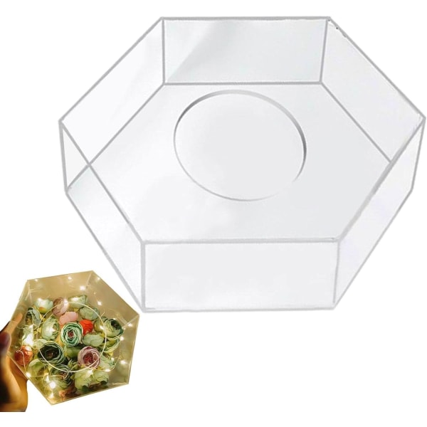 Tårtställ i akryl Fyllbart tårtstolparställ | Efterrätt Hexagon 20*20*10cm
