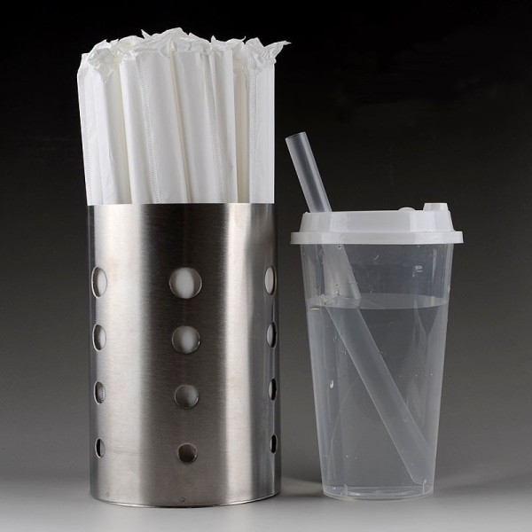 100x Milkshake Bubble Boba Tea Fat Dringking Sugrör Smoothies Engångspaket Individuellt förpackade transparent