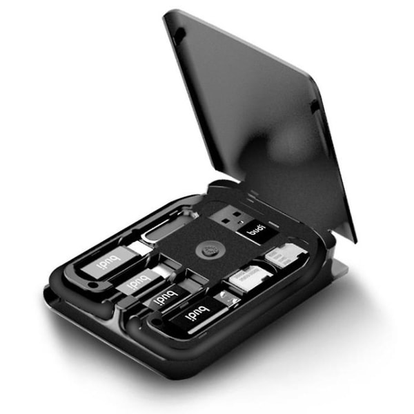 Multifunktions Universal Smart Adapter Card Storage Box 15w trådlös laddning för resebärbar svart