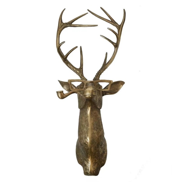 Animal Head Väggmonterad Skulptur Väggdekor Resin Djurhänge Dekor Deer