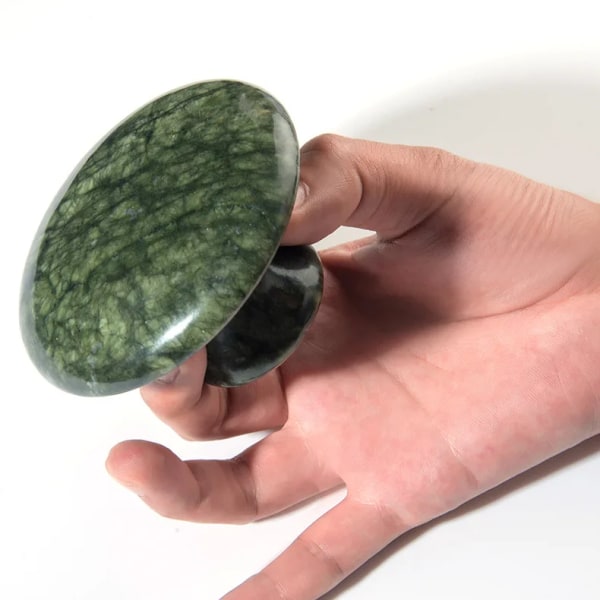 Extra stor svamp ansiktsmassage Stone Natural Green Jad