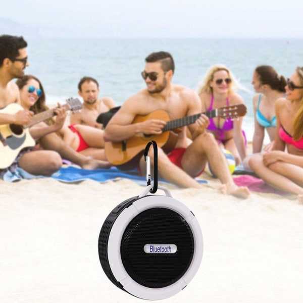 Vattentät trådlös Mini Bluetooth högtalare utomhus uppladdningsbar liten bärbar White