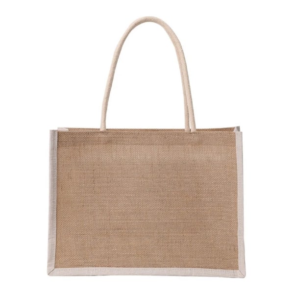 Jute Tote Bags Burlap Handbag Reusable Beach Shopping Grocery Ba 29x25x15cm