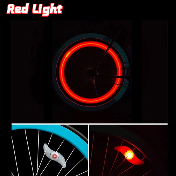 Hjul Ekrar Ljus NY Färgförändrande LED Cykel Cykel Flerfärgade Ljus 4PCS Red