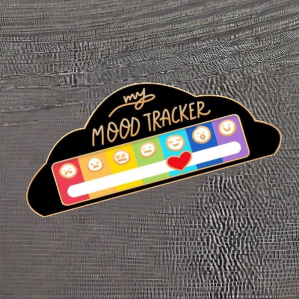 Metall Min Sociala Batteri Humör Brosch Pin Rolig Interaktiv Emallj Badge Pins Present Red