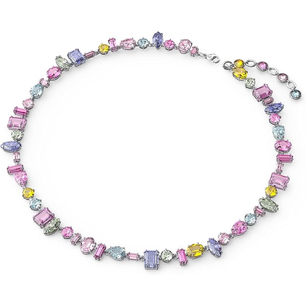 Gema Halsband Del av Gema Collection Justerbart med flerfärgade kristaller i blandade klassiska snitt på en rhodiumfinish flerfärgad