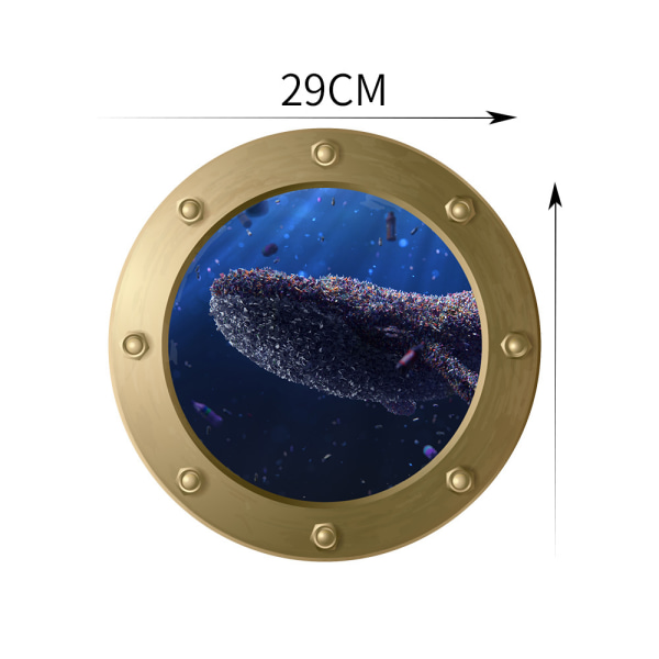 3D-fönsteröga undervattensväggklistermärken badrum sjöliv djur dekal vinyl affisch 2 st 5