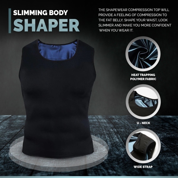 Sweat Shaper Sauna Väst Män Kvinnor Termisk Kropp Slankande Tank Top Korsett Fettförbränning Men L-XL