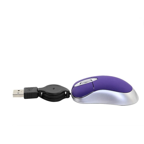 Mini USB trådad mus Infällbar liten liten mus 1600 dpi optisk kompakt resemöss för Windows lila