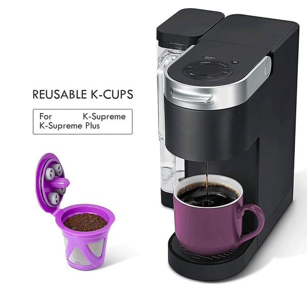 4st för K-kopp påfyllningsbar kaffekapsel Återanvändbart filter, c