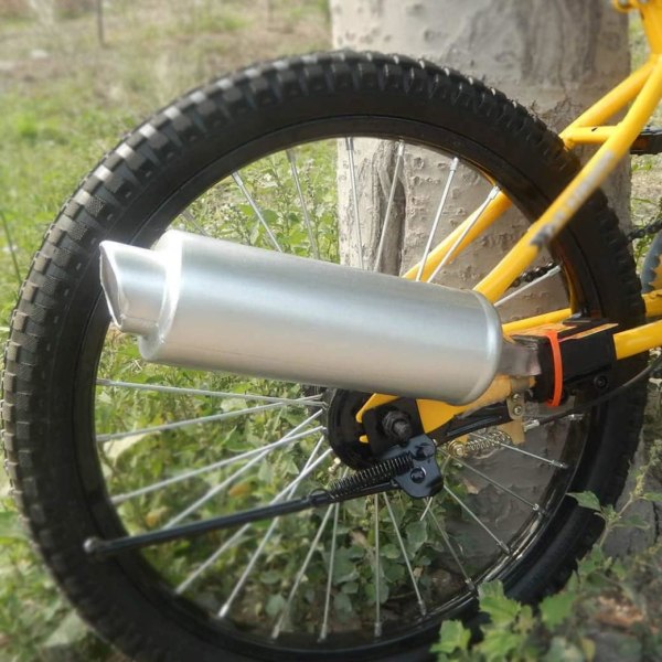 Cykelavgassystem Ljudsystem Cykel Turbo Turbin Avgasrör Cykling Noise Maker Ljudeffekttillbehör silver